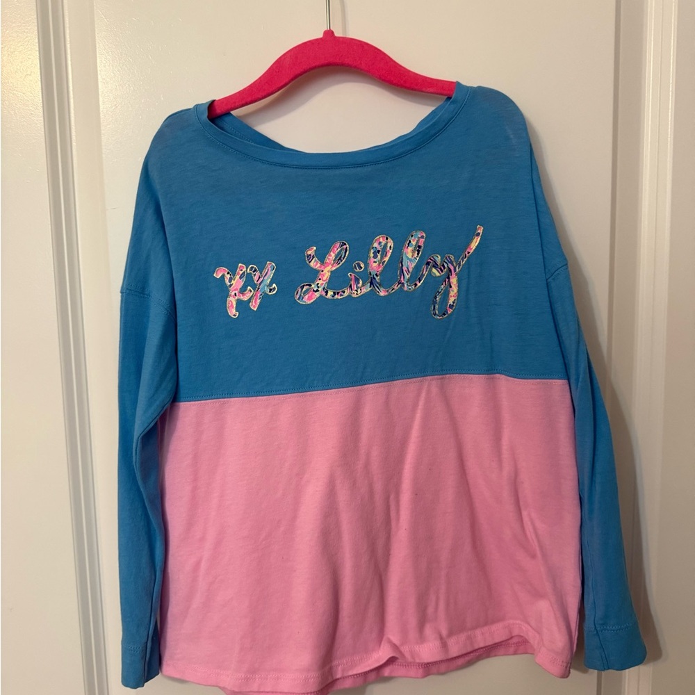 Lilly Pulitzer Blue and Pink Long Sleeve Tee